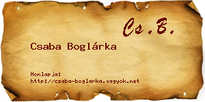Csaba Boglárka névjegykártya
