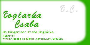 boglarka csaba business card