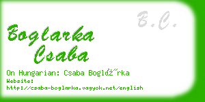 boglarka csaba business card